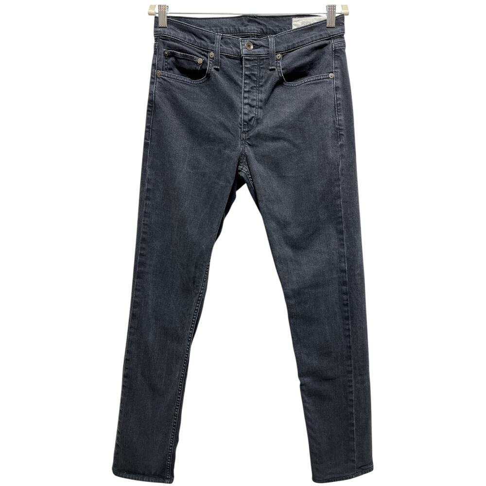 Rag & Bone Fit 2 Slim Jeans Men’s 30 Black Denim Button Fly Excellent Condition - Picture 2 of 10